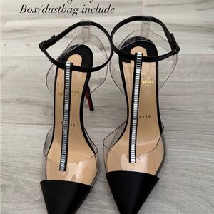 Christian Louboutin Black and Transparent Heels
